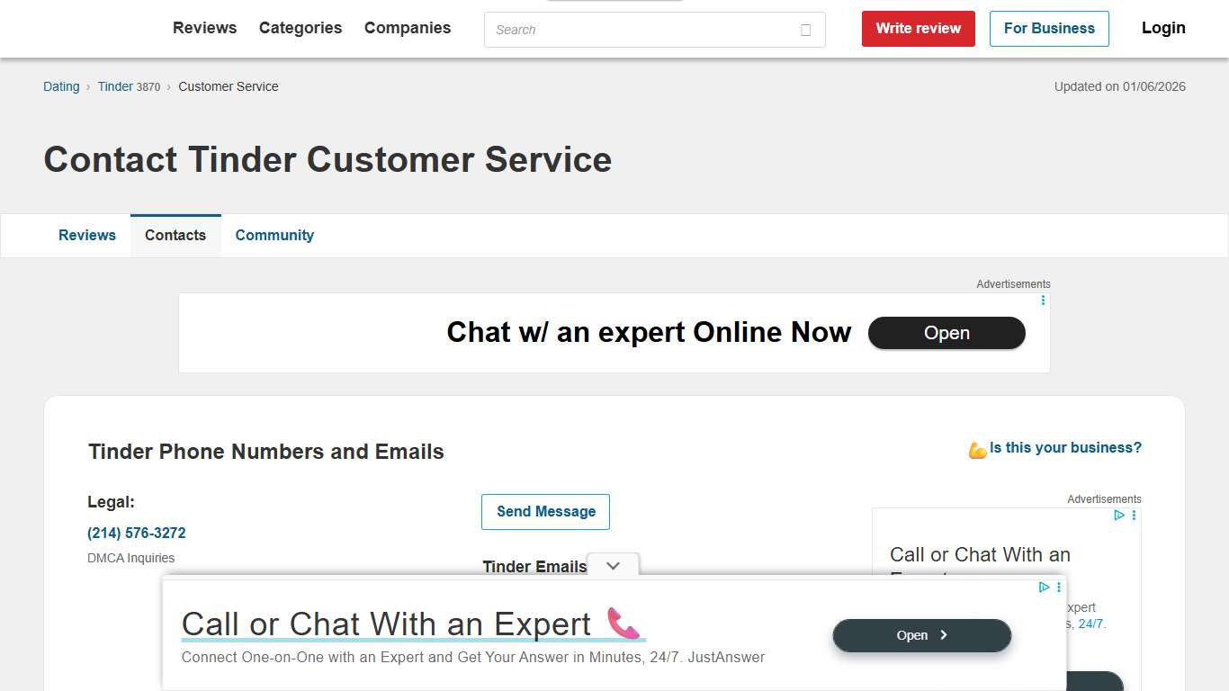 Tinder Customer Service Phone Number (214) 576-3272, Email, Help Center